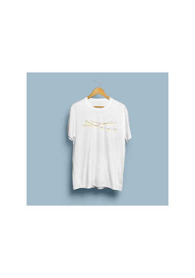 Bahriyeli Collection Oversize Ramazan Ve Kurban Bayramı Işıklar Tasarım Unisex T-shirt Beyaz