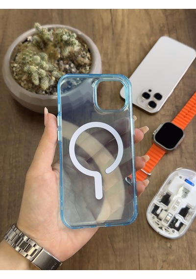 Apple iPhone 12 Pro Magsafe Uyumlu Silikon Kılıf Soocase661 Mavi
