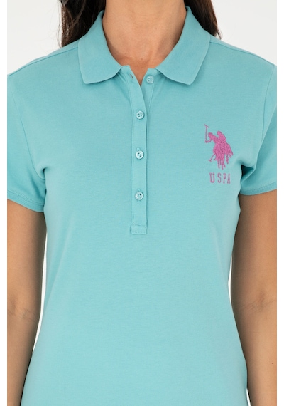U.S. Polo Assn. Kadın Mint Polo Yaka Mini Boy Örme Elbise 50280064-VR090