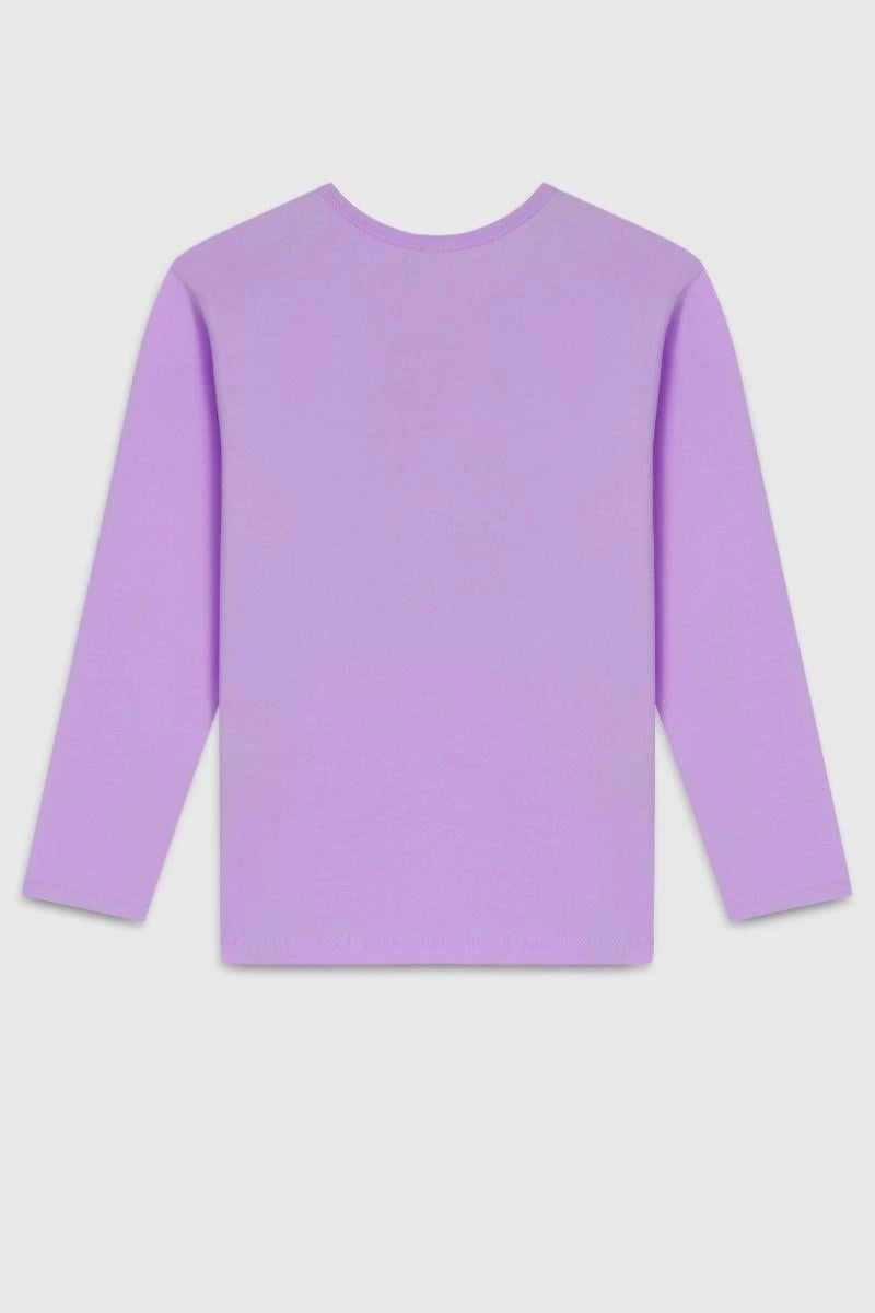 United Colors Of Benetton Kız Çocuk Bnt-g23331 Uzun Kollu Tshirt Lila-1873 Lila
