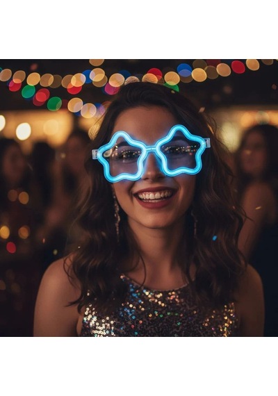 12 Adet Yıldız Glow Gözlük Glow Partisi Ve Etkinlik İçin Çok Renkli
