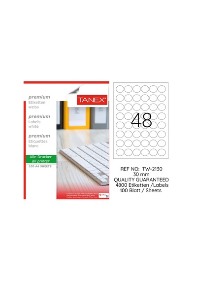 Tanex Tw-2130 30 Mm 100 Lü Lazer Etiket