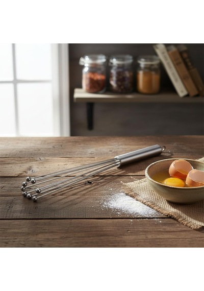 Paslanmaz Çelik Top Uçlu Çubuk Çırpıcı 31 Cm Profesyonel Ball Whisk Hızlı Ve Kolay Karıştırma Yumurta, Sos Ve Hamurlar İçin İdeal
