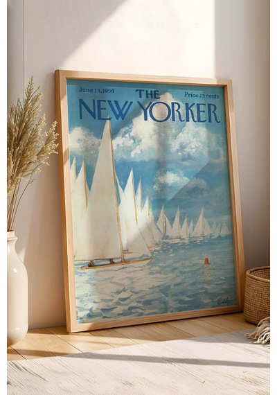 The New Yorker Çerçeveli Tablo June 13 1959 - Yelken Tablosu