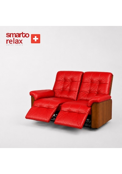 Smarto Relax Berlin İkili Yatar Ayak Uzatmalı Ergonomik Deri Tv Koltuğu Baba Koltuğu Kırmızı