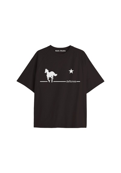 Kalic Studio Deftones Ünisex Oversize T-shirt Siyah