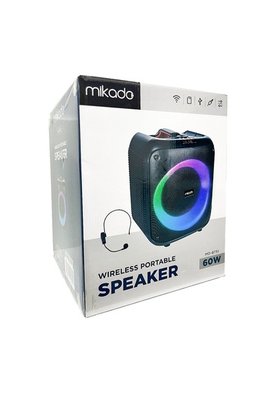 Mikado MD-BT51 Bombıx 60W BT/USB/TF/TWS Led Işıklı Bluetooth Hoparlör