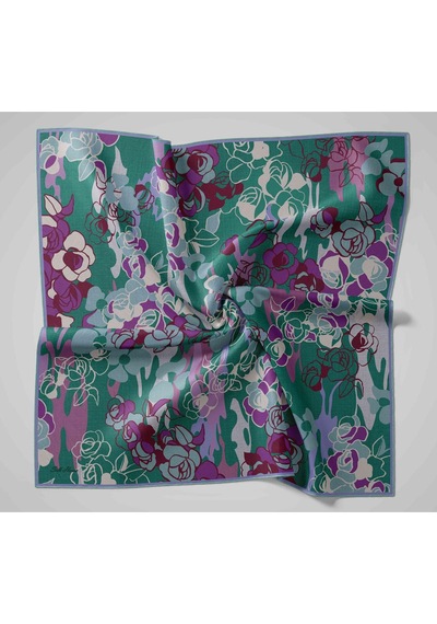 Silk Home Twill İpek Eşarp 11483-09 Patina Yeşili, Bebe Mavi, Leylak, Krem, Çelik