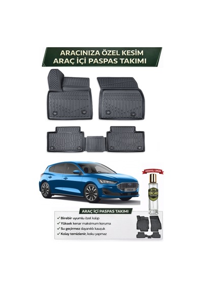 Ford Focus Hatchback 2023 Model Aracınıza Özel Üretim Esnek Kauçuk Paspas Takımı