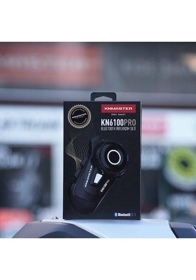 Knmaster Kn6100 Pro3.nesil Motosiklet Kask Intercom Bluetooth İnterkom Kulaklık Seti Karbon Siyah