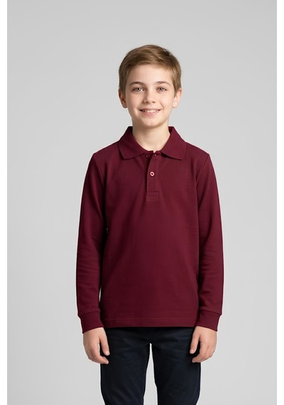 Modanino Erkek Çocuk %100 Pamuk Ve Okul Tarz T-shirt 6-16 Yaş 12798mrt Bordo