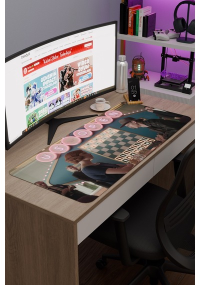 The Queen's Gambit V5 90x40 Xxl Gaming Kauçuk Kaymaz Taban Mouse Pad Fare Altlığı