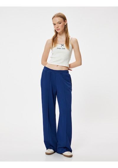 Koton Askılı Atlet Fiyonk Detaylı Slogan Nakışlı Slim Fit Ekru 4sal30365ık Ekru