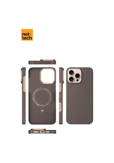 Nettech Apple Uyumlu iPhone 15 Pro Max Nt-n075 Kevlar Karbon Arka Koruma Kılıf - Siyah Siyah