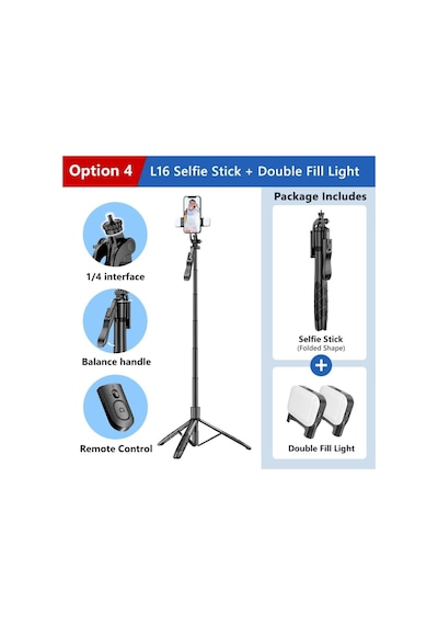 Torima L16 Çok Amaçlı Tripod Selfie Kumandalı 153 Cm Anroid Apple Uyumlu iOS Go Pro
