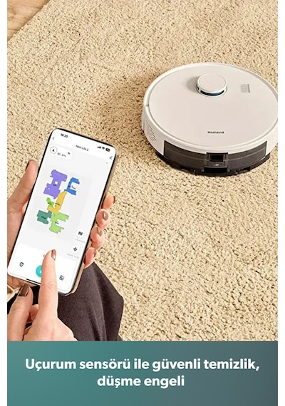 Homend Alex Laser Power 1289H Otomatik Boşaltım Sistemli Yeni Nesil Moplu 10 kPa Robot Süpürge