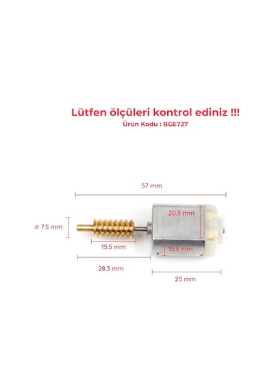 Kapı Kilit Dc Motor 57.20 Mm Renault Clio Dacia Sandero İçin