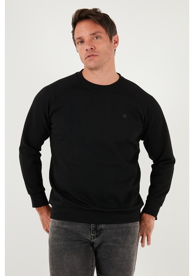Buratti Streç Pamuklu Relaxed Fit Bisiklet Yaka Erkek Sweat 5901210 Siyah