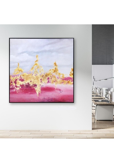 Soyut El Yapımı Yağlı Boya Tablo 85x85cm