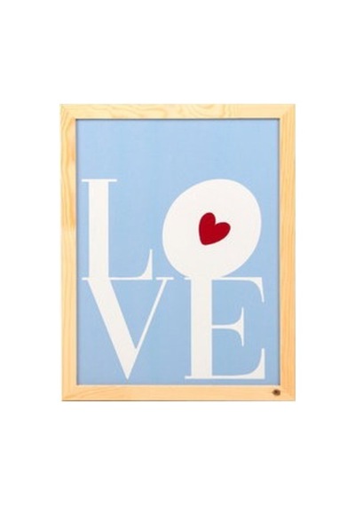 Deco Bold Hearts Duvar Panosu - Mavi - 30x40 Cm