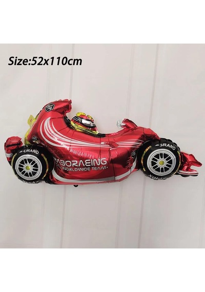 Kırmızı Yarış Arabası Folyo Balon Büyük Boy 52x110 Cm