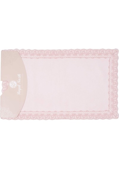 Royal Nazik Mimoza Pamuk Paspas Dantelli 60x100 Pudra