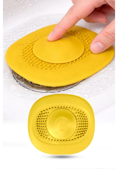 Koyu Mavi Gider Koku Önleyici Kademeli Silikon Lavabo Tıkacı Banyo Mutfak 10x10.5 Cm Çok Renkli