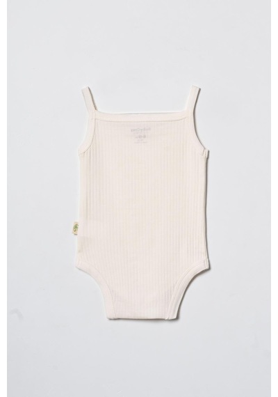 Babycosy Organic Wear Bebek 2li Askılı Zıbın Body %100 Organik Pamuk - Bebek Ve Yenidoğan Serisi - Csym31123 Ekru