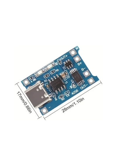 Lumaworld 10 Adet Tp4056 Micro Usb Şarj Modülü 18650 Bms 5v 1a Pil Şarj Kartı