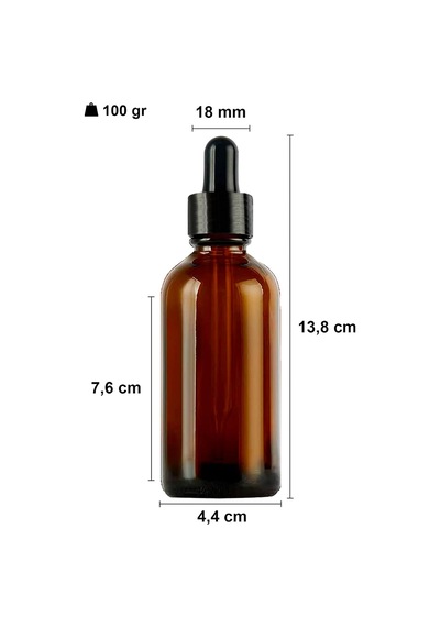 Lexroo 100 Ml Metal Kapaklı Damlalık Dropper Şişesi Serum 100 Cc Cam Şişe 6 Adet Çok Renkli