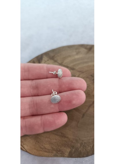 Gümüş Telkari Kadın Küpesi Vidalı Sade Küpe Kupe-554 Gümüş