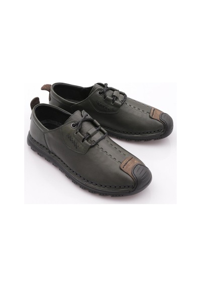 Dgn 9860 Erkek Dikiş Detayli Sneaker Ayakkabi Yeşil Nubuk