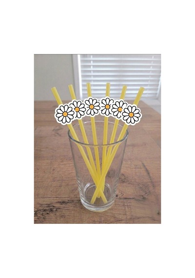 Papatya 12 Li Cupcake Kürdan Süsü 12 Li Pipet Seti Sarı
