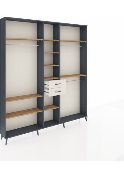 Arges Dolap 10 Raflı 2 Çekmeceli 3 Askılı 220x30x243 Antrasit-çam/aytaşı Atlas Çam/aytası Arges Dolap 10 Raflı 2 Çekmeceli 3 Askılı 220x30x243 Antrasit-çam/aytaşı Atlas Çam/aytası