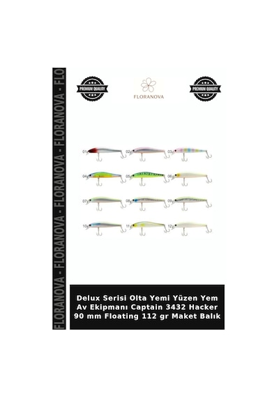 Delux Serisi Olta Yemi Yüzen Yem Av Ekipmanı Captain 3432 Hacker 90 Mm Floating 112 Gr Maket Balık