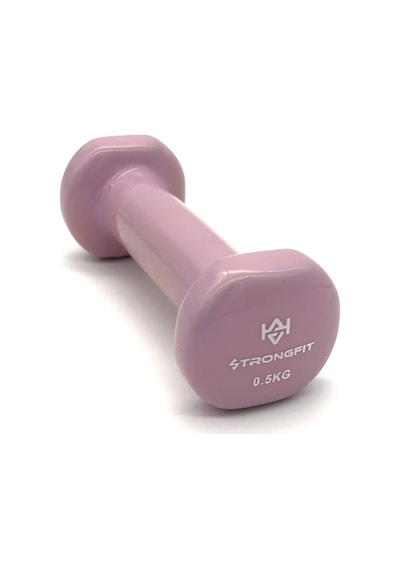 Alin Sport Vinyl Kaplı Dambıl 0.5 Kg Fitness, Pilates Ve Ev Egzersiz Ağırlığı Pembe