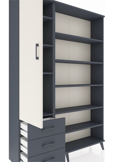 Arges Dolap 9 Raflı 3 Çekmeceli 3 Kapaklı 132x30x195 Antrasit-aytaşı/antrasit Aytası/antrasıt Arges Dolap 9 Raflı 3 Çekmeceli 3 Kapaklı 132x30x195 Antrasit-aytaşı/antrasit Aytası/antrasıt