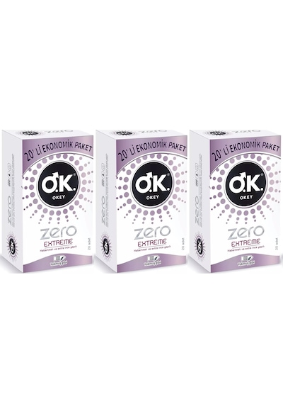Okey Zero Extreme Prezervatif 3 x 20'li
