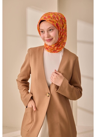 Silk Home Soft Eşarp 73092-17 Beyaz, Fuşya, Turuncu, Sarı