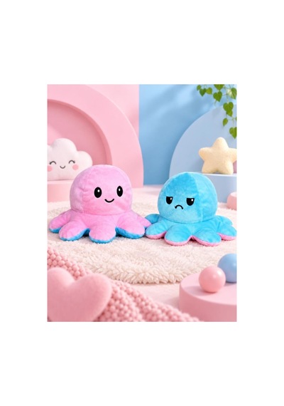 Pufu Toys Sevimli Yüz Değiştiren Ahtapot Çok Renkli