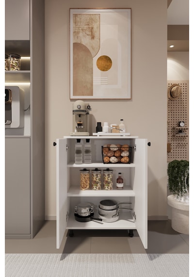 Miora Modern Çok Amaçlı Ayaklı Dolap 2 Kapaklı Raflı Mutfak Banyo Balkon Ayakkabılık Dolabı Beyaz Miora Modern Çok Amaçlı Ayaklı Dolap 2 Kapaklı Raflı Mutfak Banyo Balkon Ayakkabılık Dolabı Beyaz