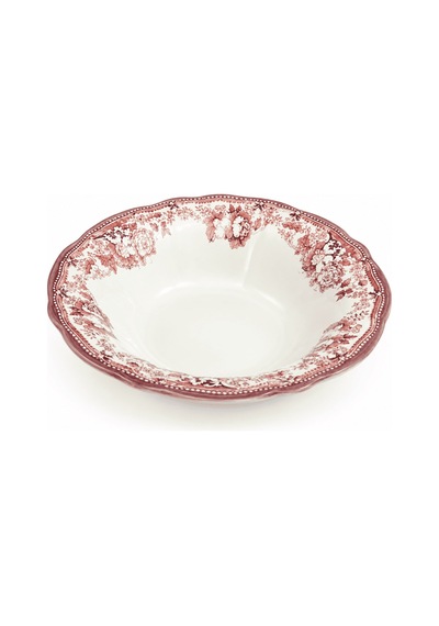 Porser Porselen Velour Maroon Fulya Bowl Kase 26cm Tekli Çok renkli