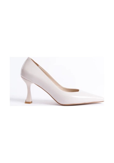 Alfaze Bej Rugan Klasik Şıklık Sivri Burun Stiletto Topuk Boyu 8 Cm
