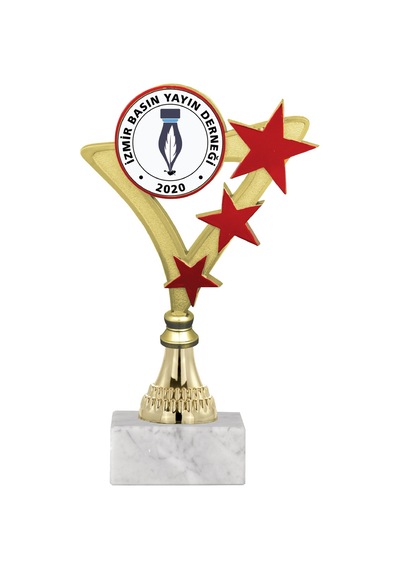 Odak Kupa - Genel Kupalar - Gn-057 C - 22 Cm Altın - Beyaz