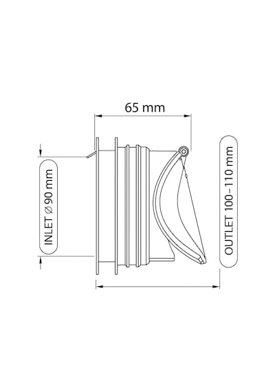 Klozet Gider Adaptörü, 110mm, Çift Yönlü Koku Önleyici Valf, Kemirgen Bariyerli