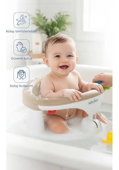 Babyjem Yandan Açılır Banyo ve Mama Oturağı Taş