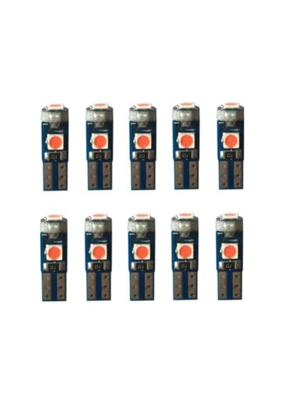 10 Adet T5 Led Mini Dipsiz Kilometre Gösterge, Kırmızı Aydınlatma