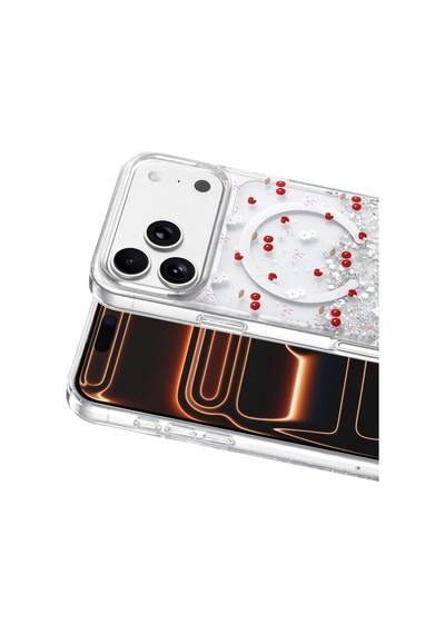 Apple iPhone Uyumlu 17 Pro & Apple iPhone Uyumlu 18 Pro Kılıf Kamera Korumalı Magsafe Özellikli Simli Şık Misk Kapak Desen 5