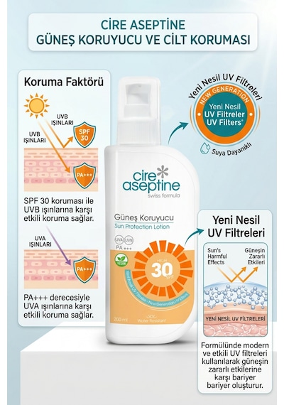 Cire Aseptine Güneş Koruyucu Sprey Spf30+ 200 Ml
