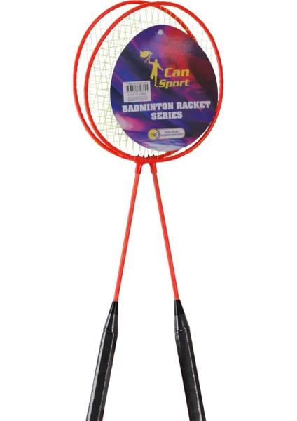 Can Sports Çantalı Turuncu Badminton Raket Seti 2 Adet Metal Raket+2 Adet Badminton Topu